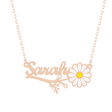 Daisy Flower Name Necklace