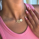 Daisy Flower Name Necklace