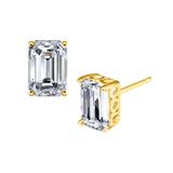 Emerald Cut Diamond Studs