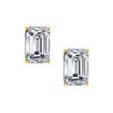 Emerald Cut Diamond Studs