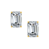 Emerald Cut Diamond Studs