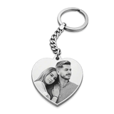 Heart Photo Engraved Keychain