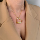 Love Heart Name Rings Necklace