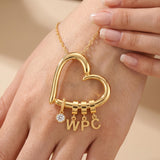 Love Heart Drop Initials Necklace