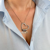 Love Heart Drop Initials Necklace