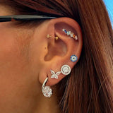 Oval Diamond Hoops