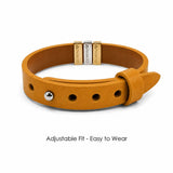 Mustard Yellow Plates Leather Bracelet