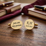 Oval Engraved Cuff Links