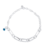 Paper Clip Evil Eye Bracelet
