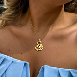 Oum Baby Arabic Name Pear Diamond Necklace