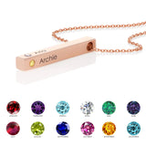 Cubic Birthstones Bar Women's Necklace