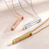 Cubic Birthstones Bar Women's Necklace