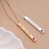 Cubic Birthstones Bar Women's Necklace