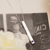 Cubic Birthstones Bar Women's Necklace