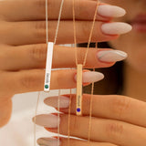 Cubic Birthstones Bar Women's Necklace