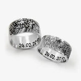 Custom Fingerprint Flat Ring Ring - Pegor Jewelry