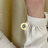 Round Pendant Birthstone Necklace