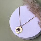 Round Pendant Birthstone Necklace