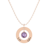 Round Pendant Birthstone Necklace