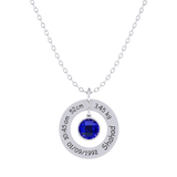 Round Pendant Birthstone Necklace