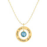 Round Pendant Birthstone Necklace