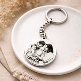 Round Photo Engraved Keychain
