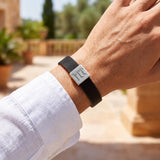 Square Plate Leather Bracelet