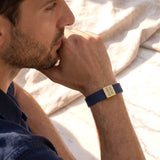 Square Plate Leather Bracelet