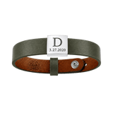 Square Plate Leather Bracelet