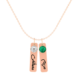 Flat Bar Birthstone Necklace