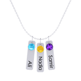 Flat Bar Birthstone Necklace