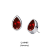 Pear Shaped Birthstone Studs