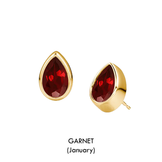 Pear Shaped Birthstone Studs