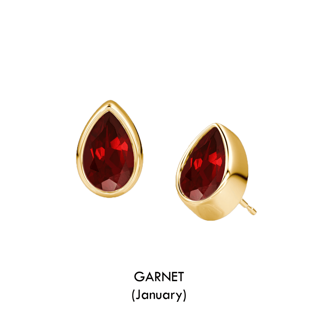 Pear Shaped Birthstone Studs