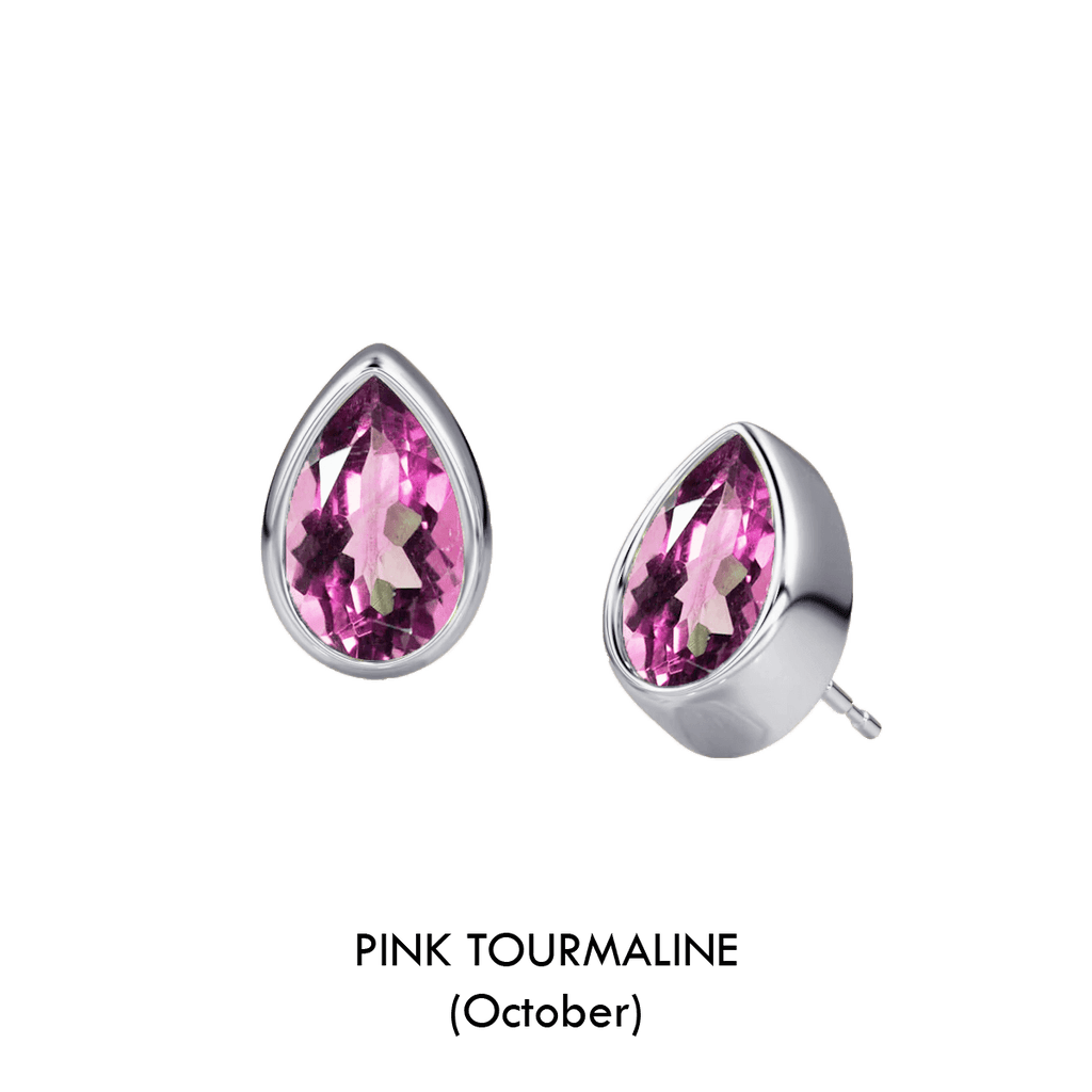 Pear Shaped Birthstone Studs