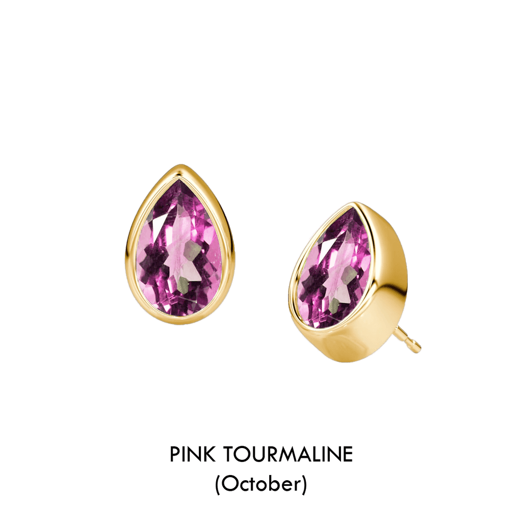 Pear Shaped Birthstone Studs