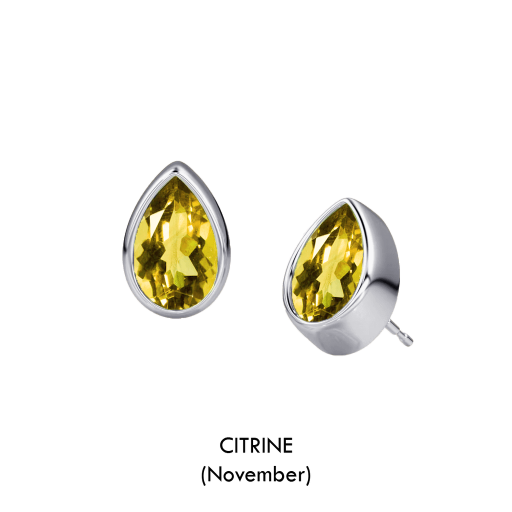 Pear Shaped Birthstone Studs