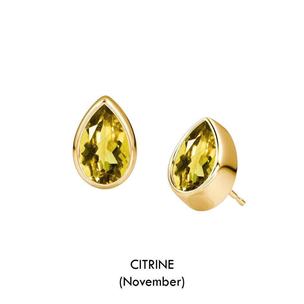 Pear Shaped Birthstone Studs