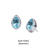 Pear Shaped Birthstone Studs