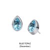 Pear Shaped Birthstone Studs