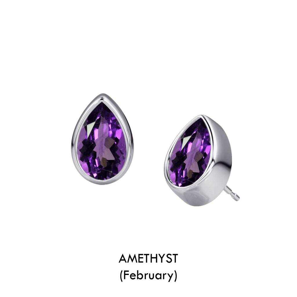 Pear Shaped Birthstone Studs
