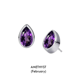 Pear Shaped Birthstone Studs