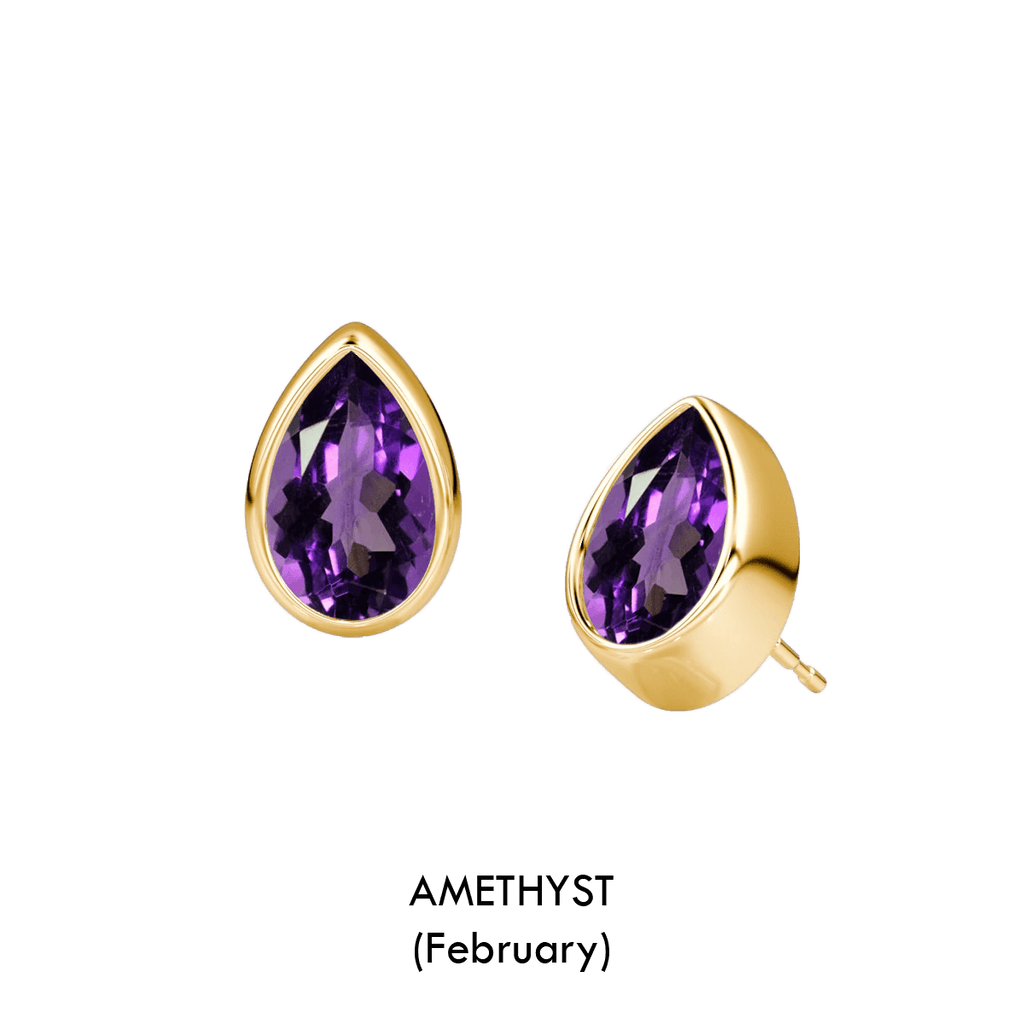 Pear Shaped Birthstone Studs