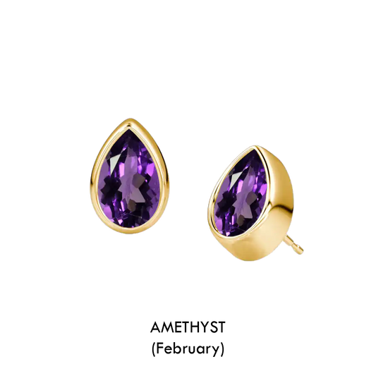 Pear Shaped Birthstone Studs