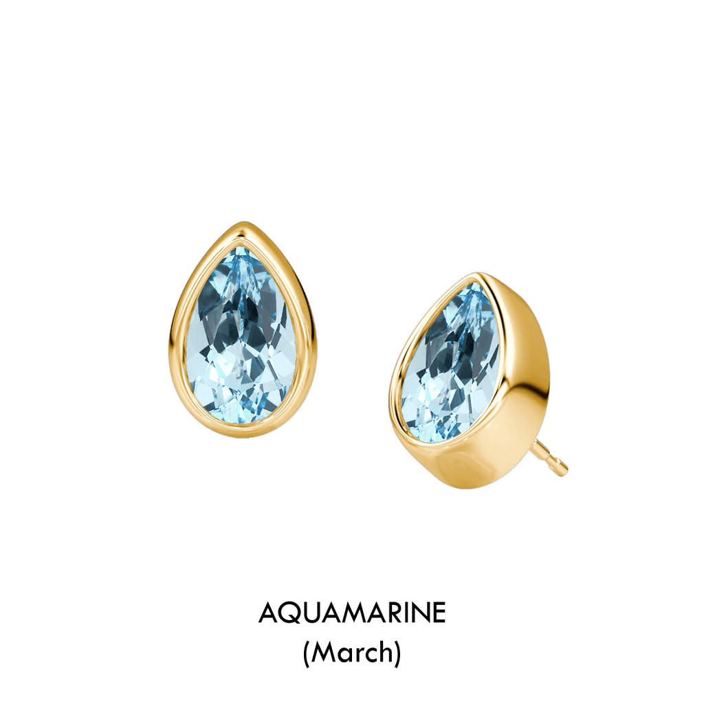 Pear Shaped Birthstone Studs
