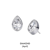 Pear Shaped Birthstone Studs