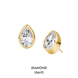 Pear Shaped Birthstone Studs