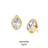 Pear Shaped Birthstone Studs