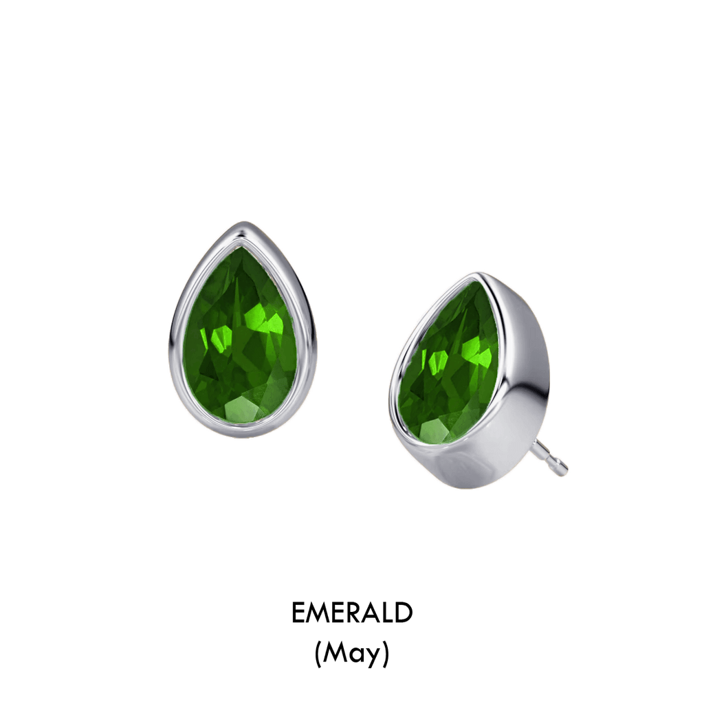 Pear Shaped Birthstone Studs