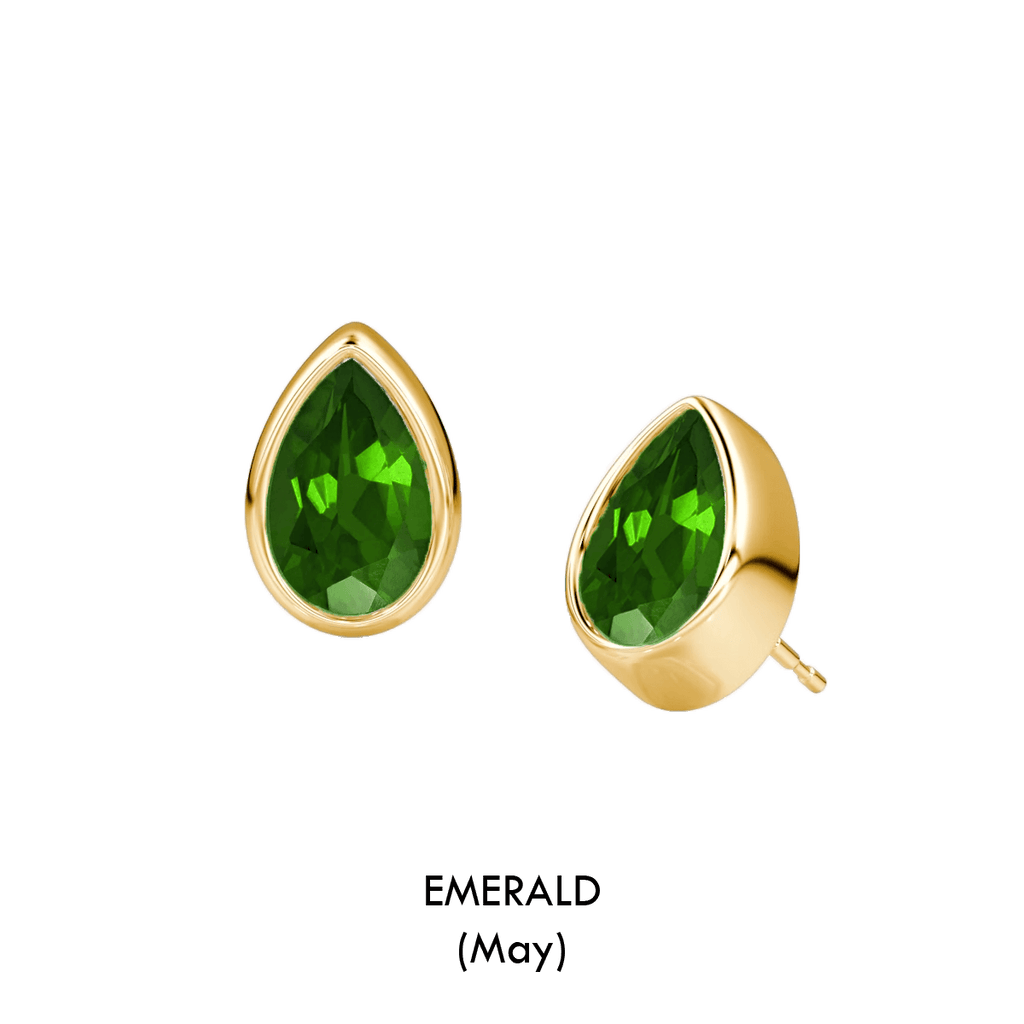 Pear Shaped Birthstone Studs